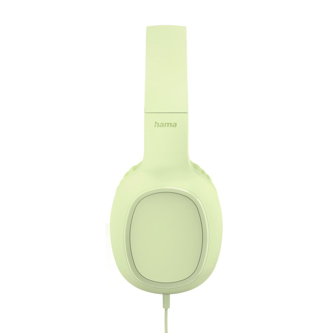 HAMA Слушалки с микрофон "Fun C", USB-C, водач за кабел от едната страна, зелени 3