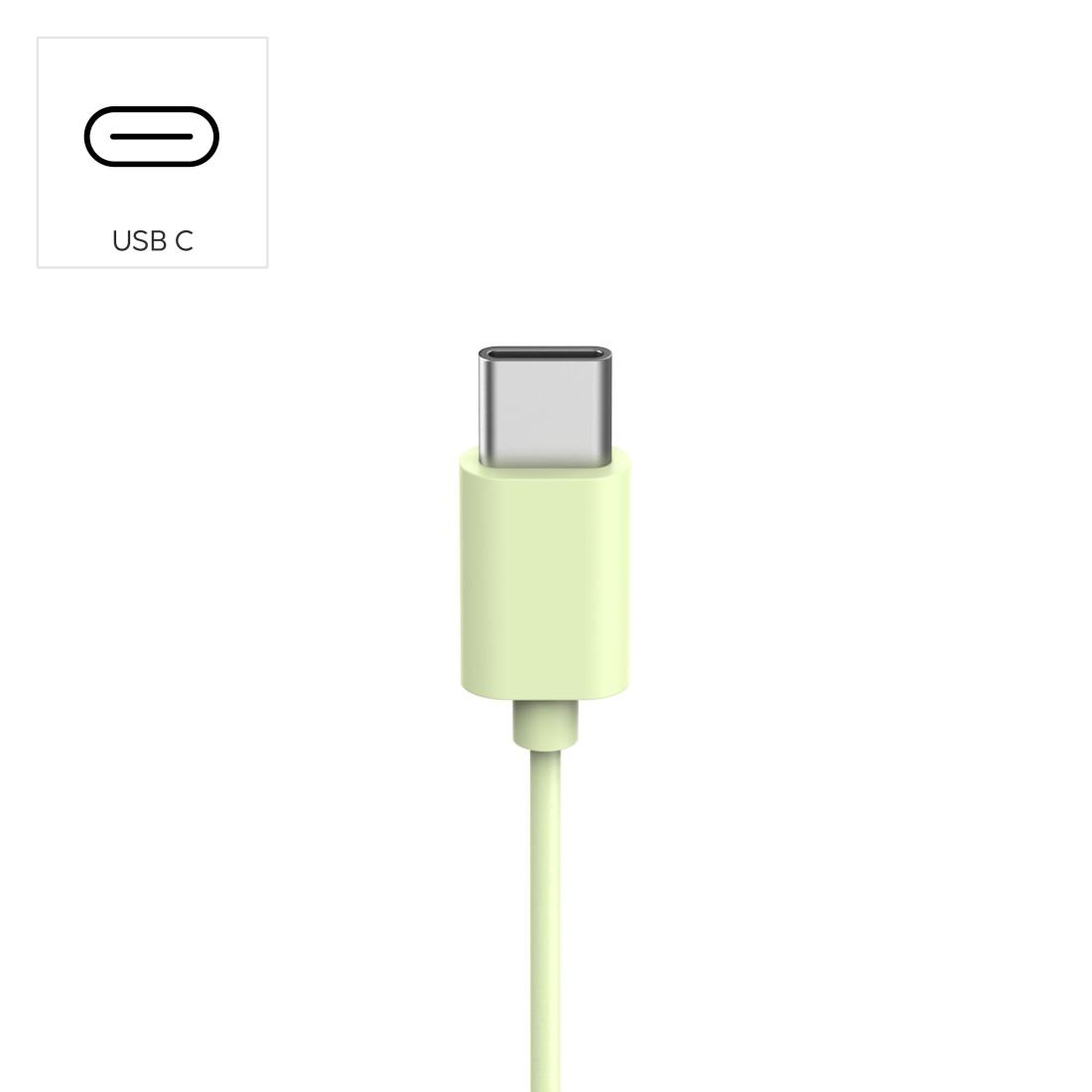 HAMA Слушалки с микрофон "Fun C", USB-C, водач за кабел от едната страна, зелени 9