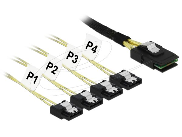 Интерфейсен кабел Delock Mini SAS SFF-8087 към 4 x SATA 7-pin 1 m metal 1