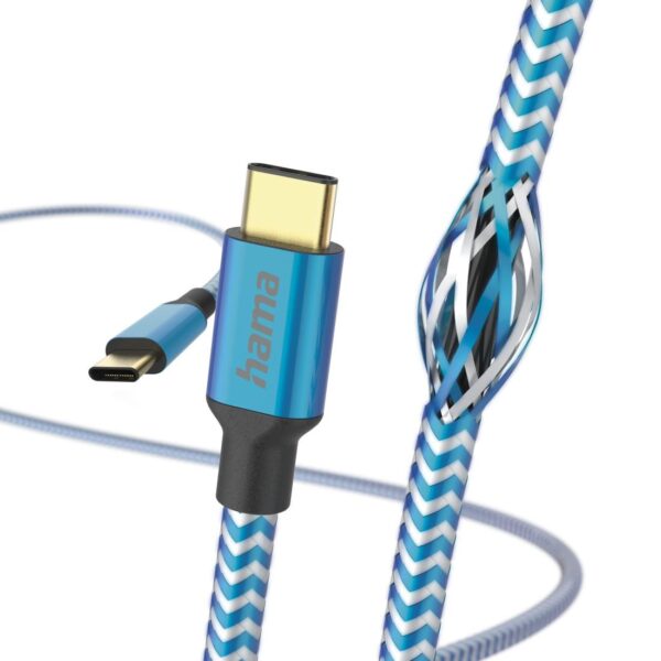 Кабел "Relfective" USB-C мъжко– USB-C мъжко, 1.5м, 480Mb/s, син 1