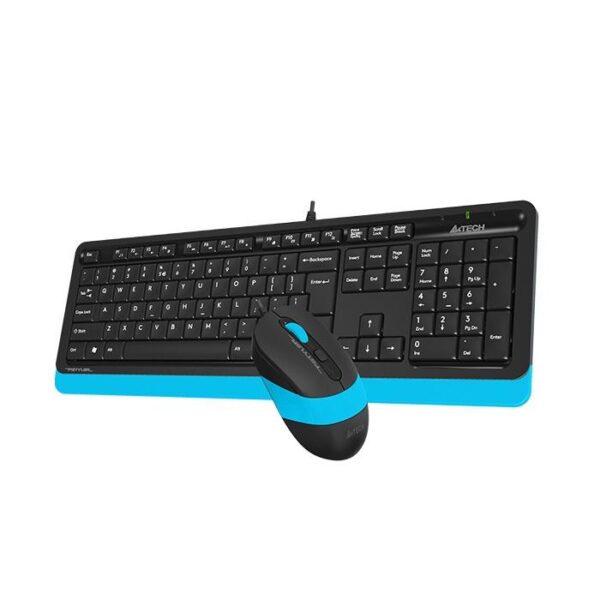 Комплект клавиатура и мишка A4TECH Fstyler F1010, Черен/Син 1