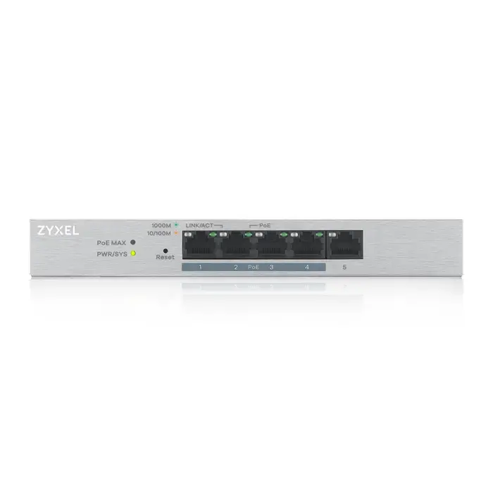 Суич ZyXEL GS-1200-5HPV3, 5-портов, Gigabit, PoE, Web Managed 2