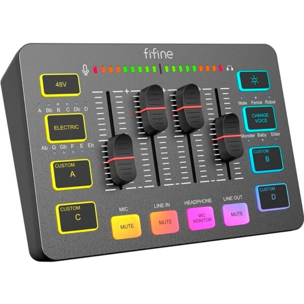 Аудио Миксер FIFINE SC3 RGB Audio Interface - Black 1