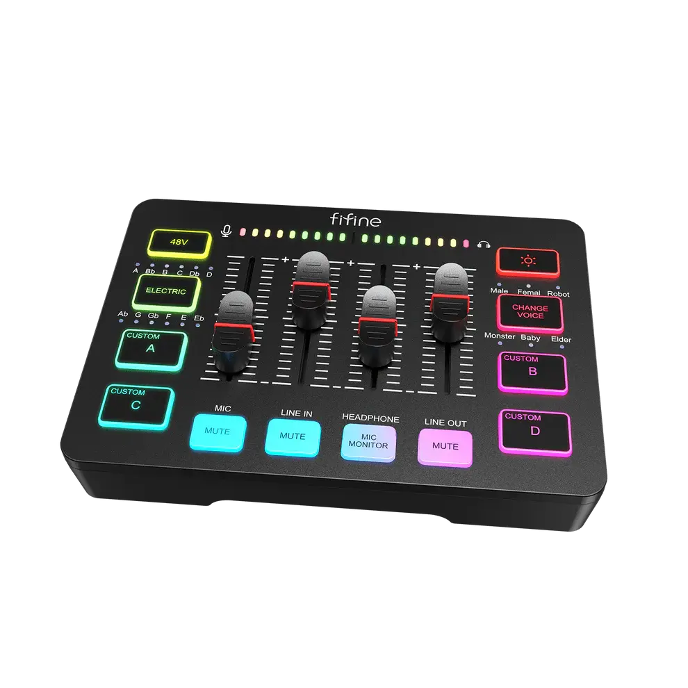 Аудио Миксер FIFINE SC3 RGB Audio Interface - Black 2