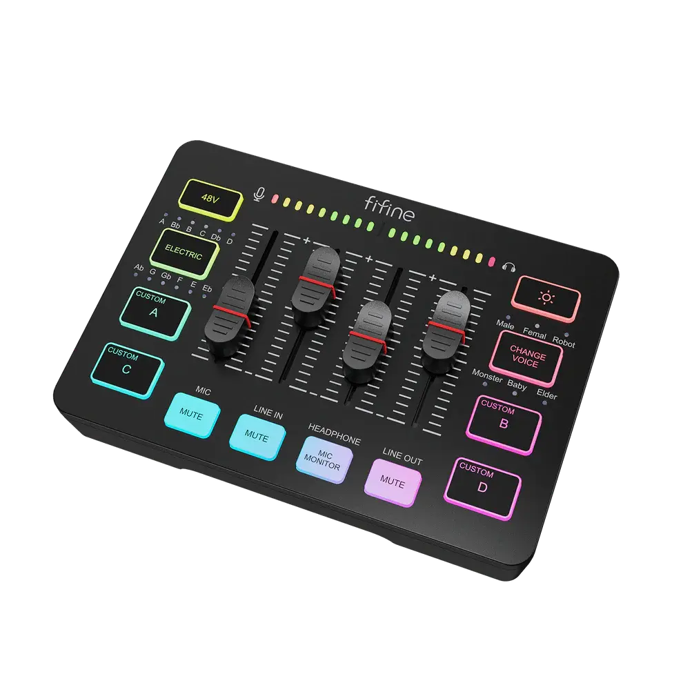 Аудио Миксер FIFINE SC3 RGB Audio Interface - Black 3