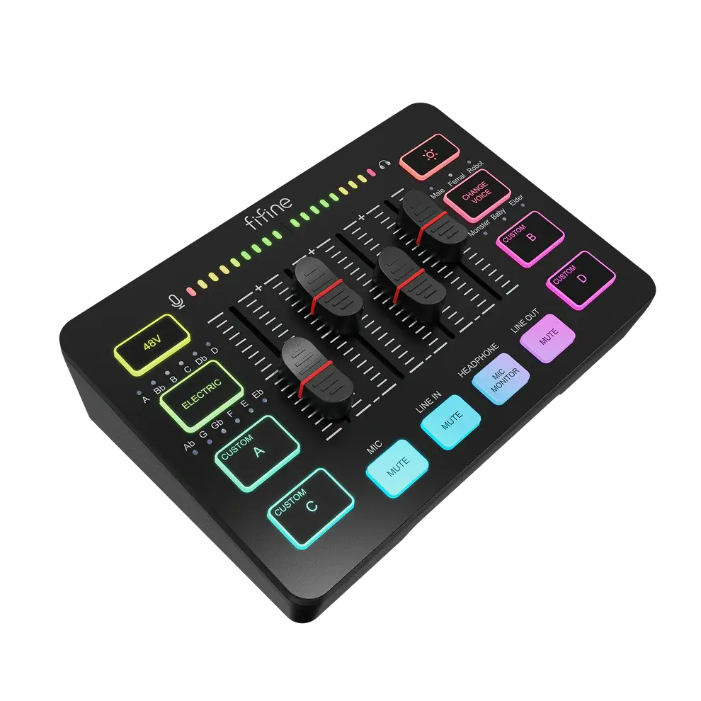 Аудио Миксер FIFINE SC3 RGB Audio Interface - Black 4