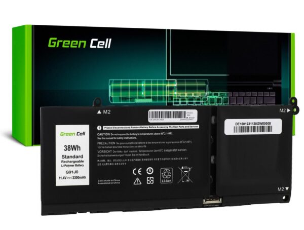 Батерия за лаптоп Dell Latitude 3320 3330 3520 Inspiron 15 3511 3525 5510 G91J0 11.4V 3300mAh LiPo GREEN CELL 1