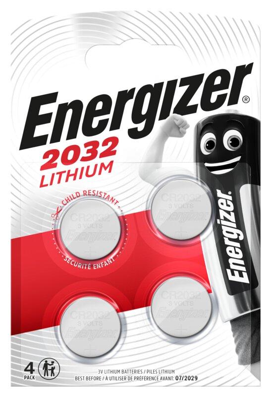 Бутонна батерия литиева ENERGIZER CR2032. 3V, 4pk блистер 1
