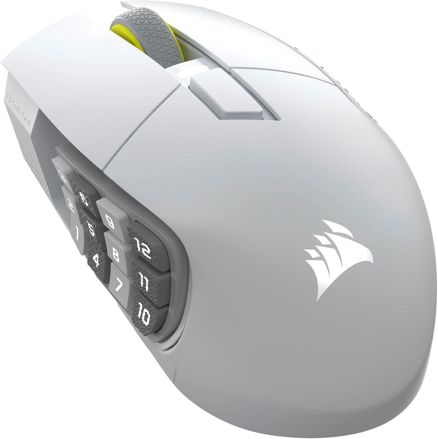 Геймърскa оптична мишка CORSAIR SCIMITAR ELITE WIRELESS SE White, 33000 DPI 1