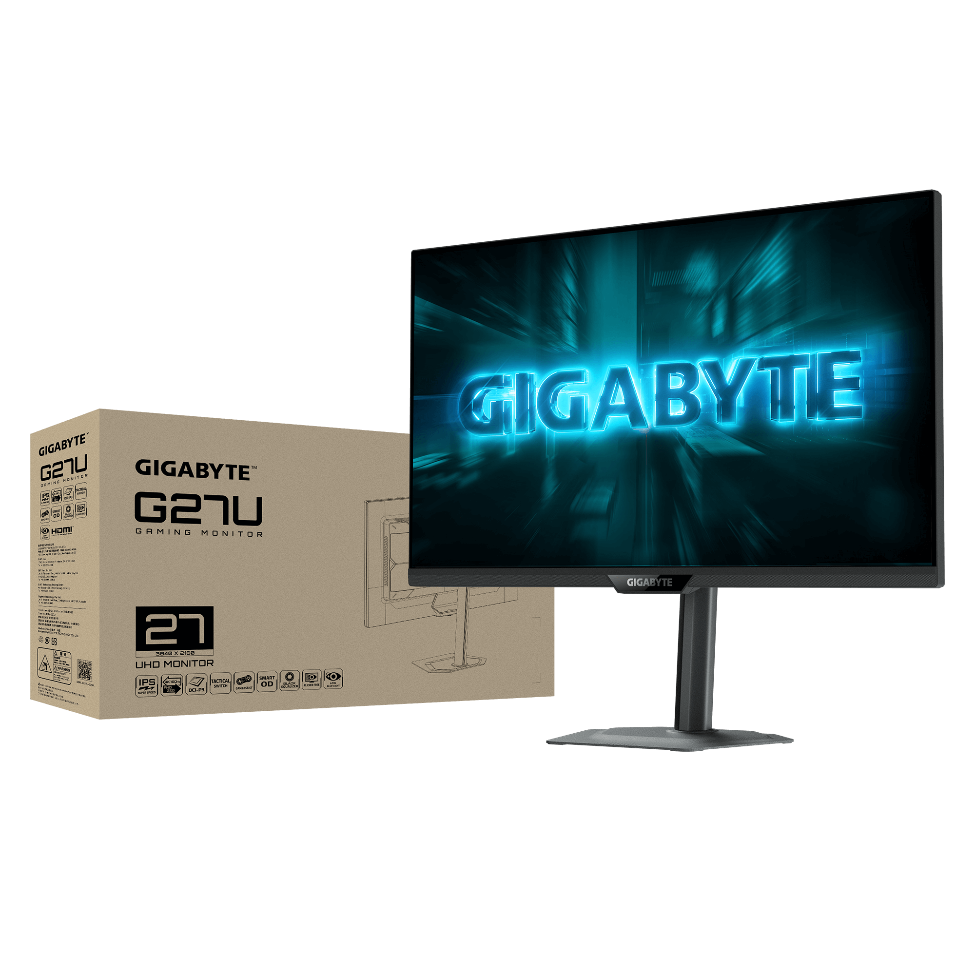 Геймърски Монитор Gigabyte G27U - 27" inch SS IPS Dual Mode FHD/UHD(3840x2160) 160Hz/320Hz, 1ms, HDR 400 6