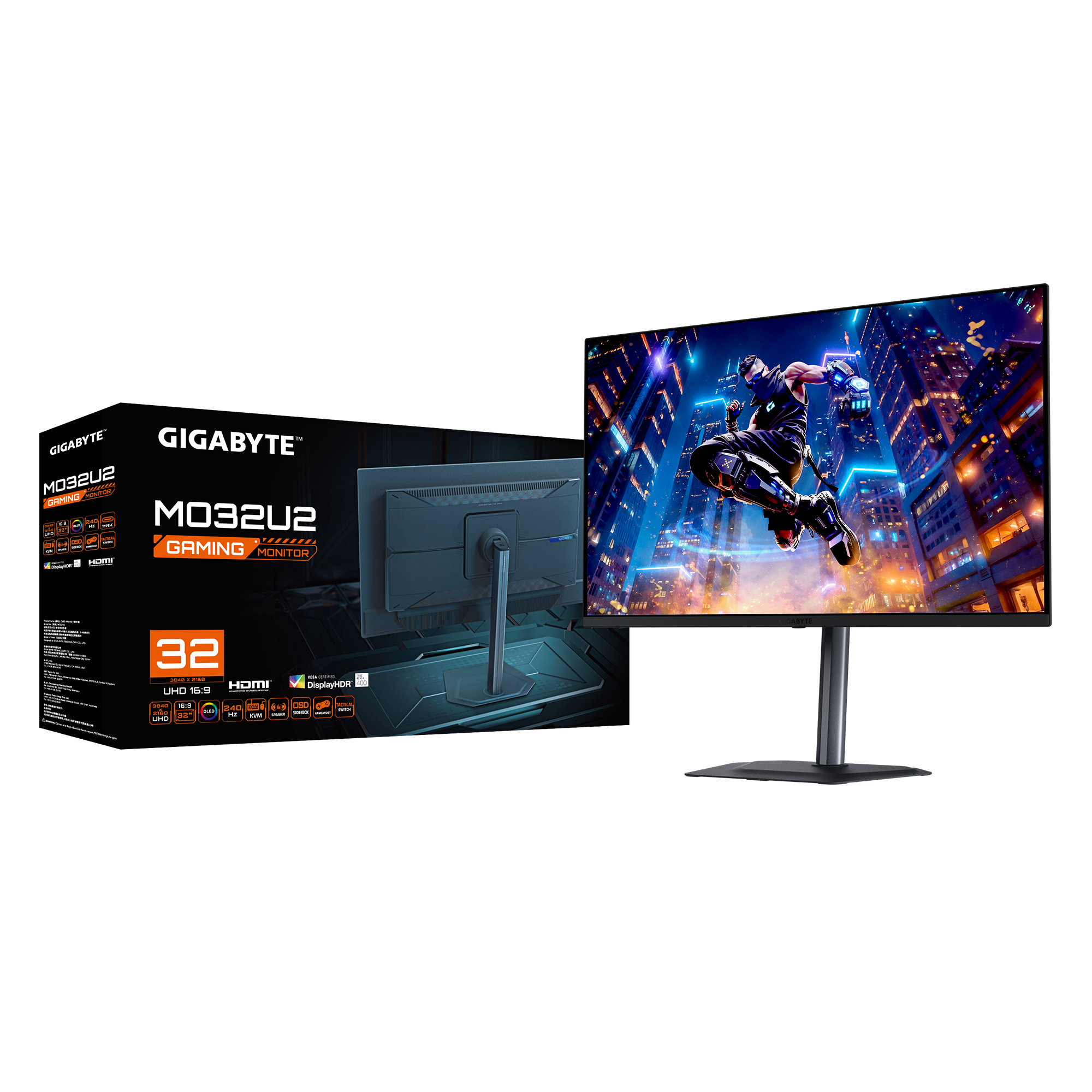 Гейминг монитор GIGABYTE MO32U2 - 31.5" QD-OLED 4K UHD, 240Hz, 0.03ms 7