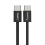 HAMA Кабел за зареждане "Fabric", USB-C - USB-C, 1 m, Nylon, черен 1