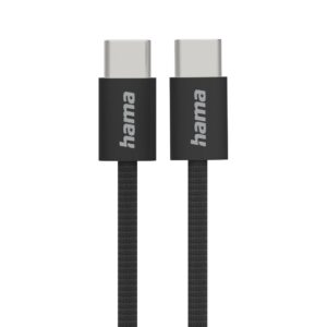 HAMA Кабел за зареждане "Fabric", USB-C - USB-C, 1 m, Nylon, черен 1