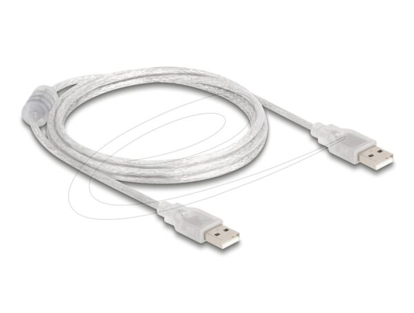 Кабел Delock USB-A мъжко - USB-A мъжко 1.5 m, прозрачен 1