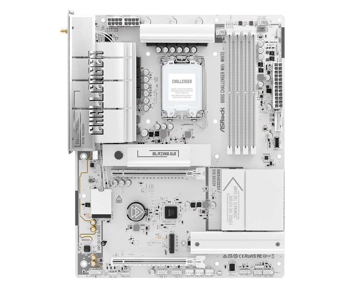 Дънна платка ASRock B860 Challenger White WIFI, LGA 1851 1