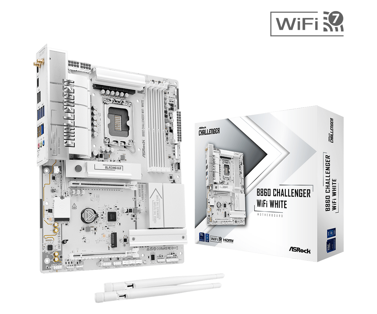 Дънна платка ASRock B860 Challenger White WIFI, LGA 1851 5