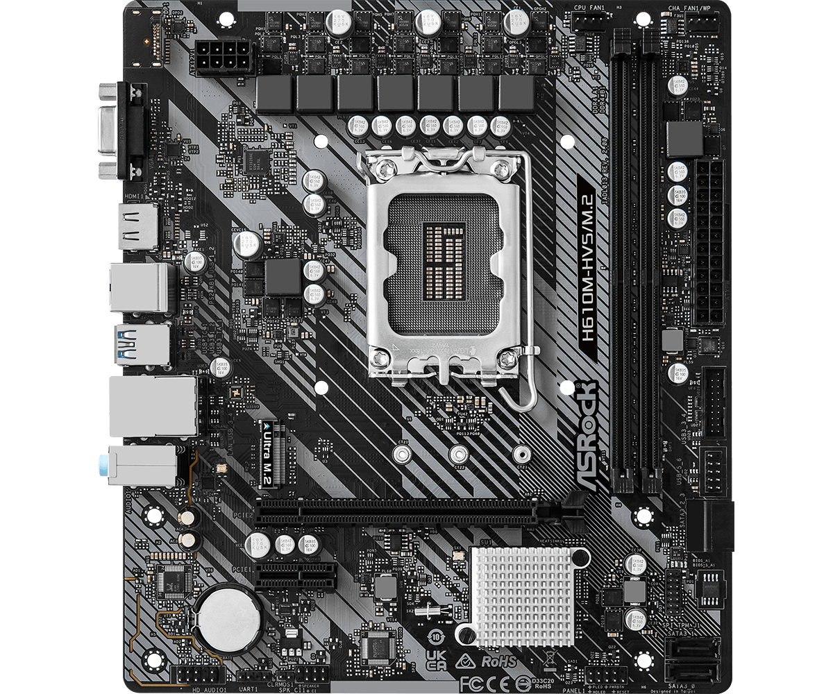 Дънна платка ASRock H610M-HVS/M.2 R2.0, LGA1700, DDR4, mATX 1