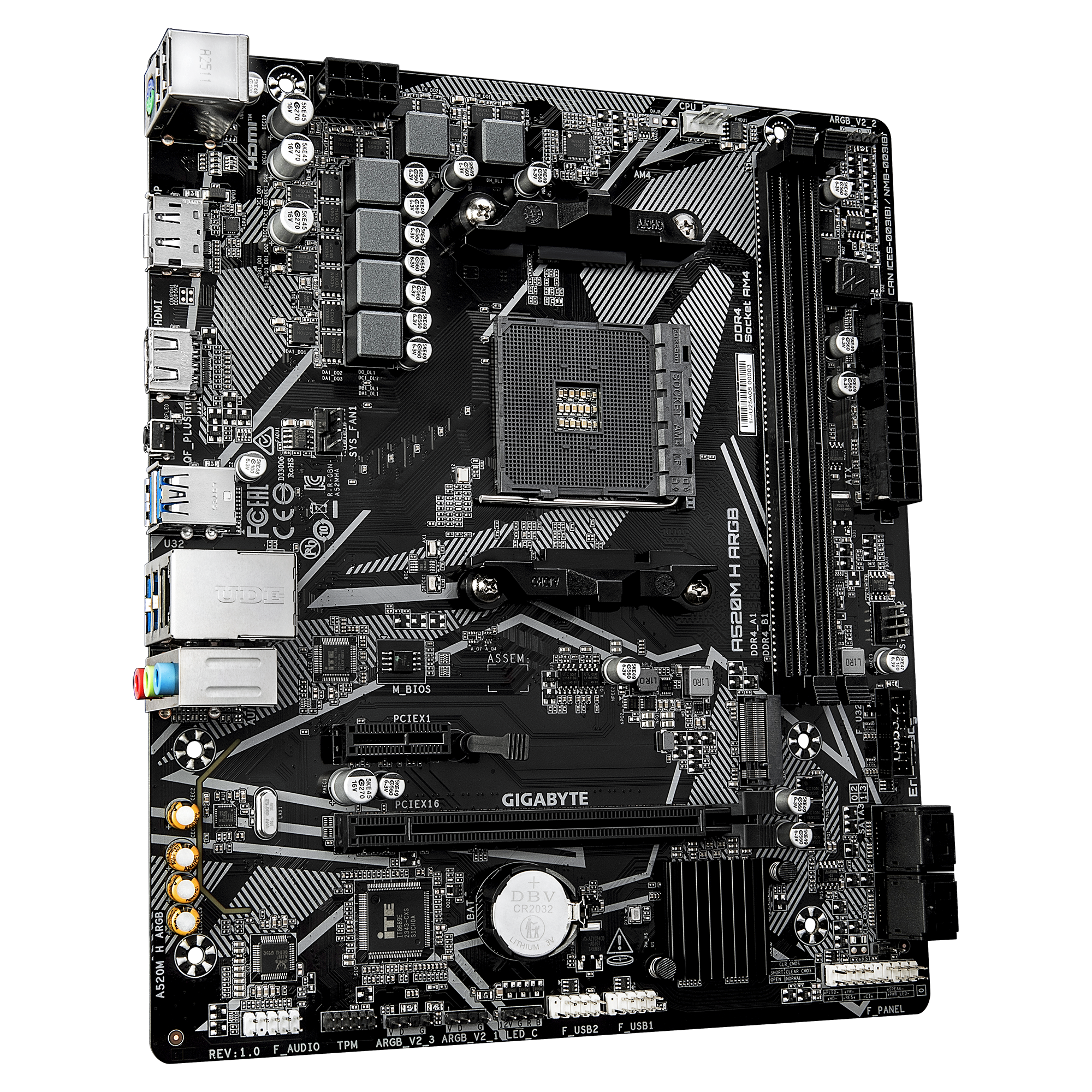 Дънна платка GIGABYTE A520M H ARGB, Socket AM4 2