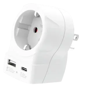 Skross универсален адаптер Europe to USA+1xUSB A/C, 20W , 1500284E 1