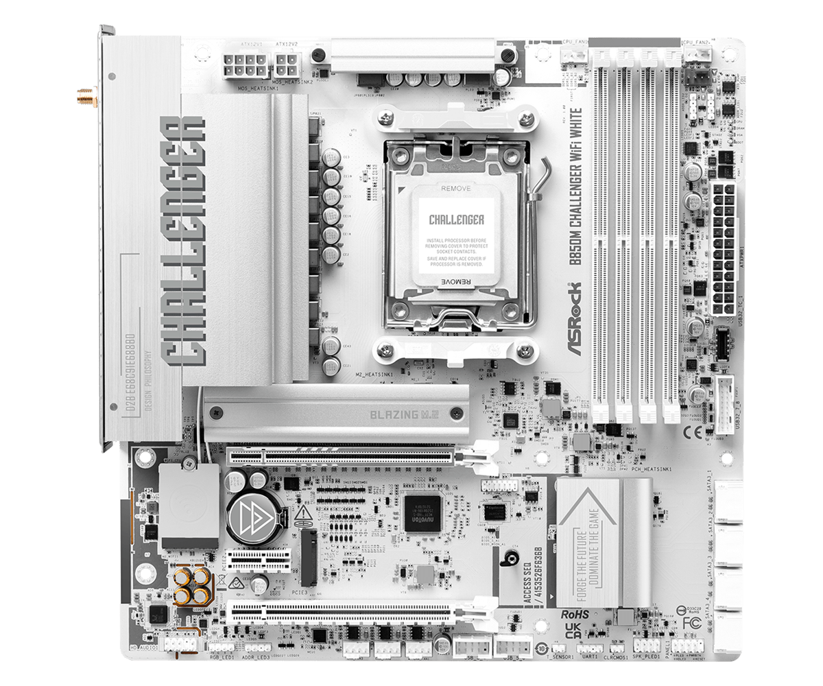 Дънна платка ASRock B850M CHALLENGER WIFI WHITE socket AM5 1