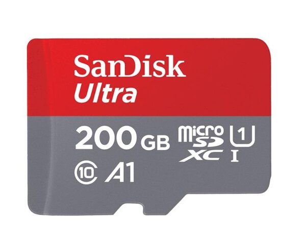 Карта памет SANDISK Ultra, microSD, UHS-I, 200GB Class 10, U1, A1, 100 Mb/s, + SD Adapter 1