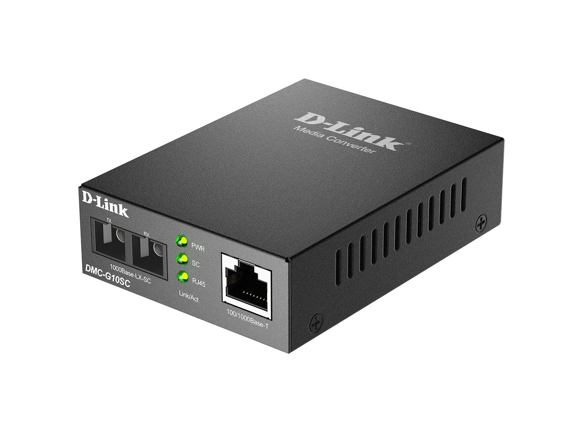 Медиа конвертор D-link DMC-G10SC/E, 100/1000Base-T to 1000Base-LX SC Single-Mode (10 km) 2