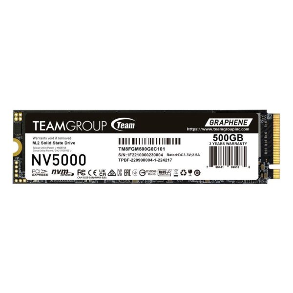 SSD Team Group NV500, M.2 2280 NVMe, 500GB, PCI-e 4.0 x4 1