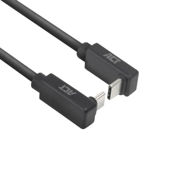 ACT Кабел USB-C 10Gbps, 60W, 1м, конектори на 90° up/down angled 1
