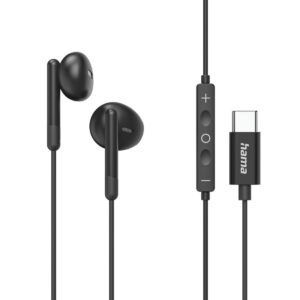 HAMA Слушалки "Classy", USB-C, накрайници, микрофон, защита от прегъване на кабела, черни 1