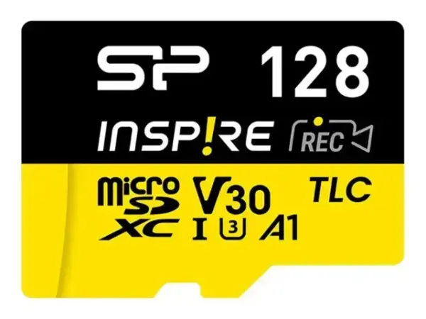 Карта памет Silicon Power microSDXC Inspire 128GB, Class 10, UHS-I U3, V30, A1, A2 с адаптер SD 1
