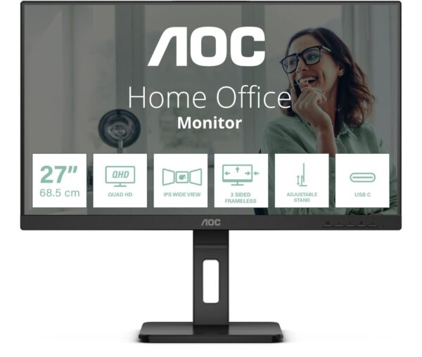 Монитор AOC Q27P3CV - 27" IPS, QHD(2560x1440), 100Hz, 111% sRGB, HDMI, DisplayPort 1