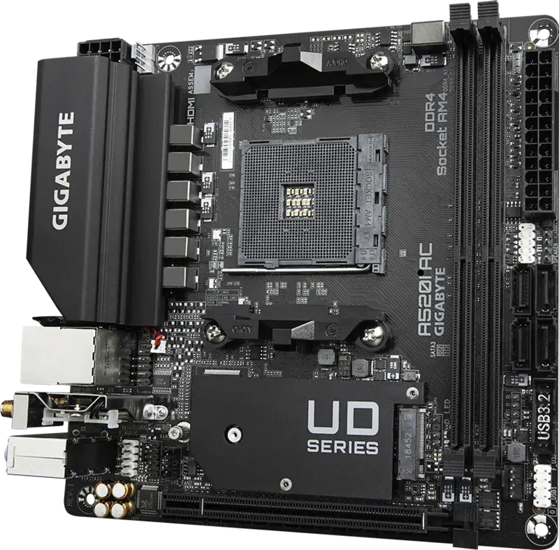 Дънна платка GIGABYTE A520I AC WIFI, Socket AM4, Mini-ITX 3