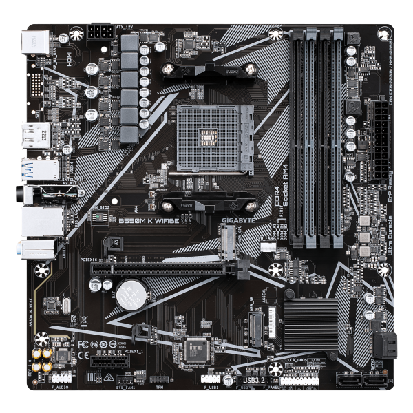 Дънна платка GIGABYTE B550M K Wi-Fi 6E, AM4 1