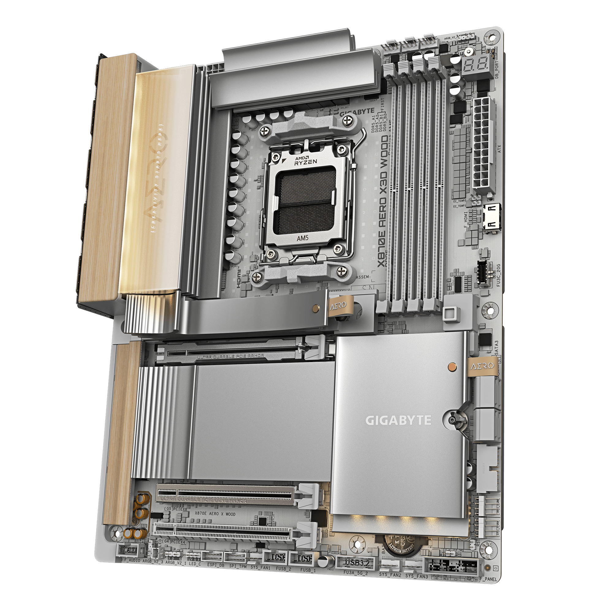 Дънна платка GIGABYTE X870E AERO X3D WOOD WIFI7, Socket AM5 3