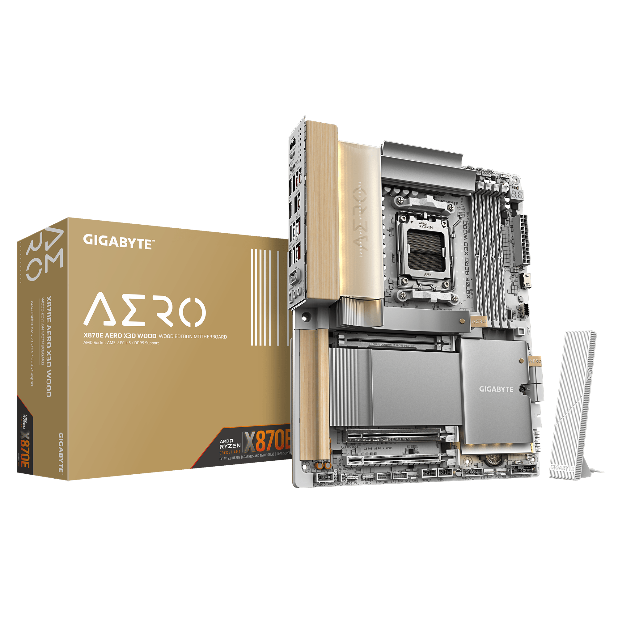 Дънна платка GIGABYTE X870E AERO X3D WOOD WIFI7, Socket AM5 6